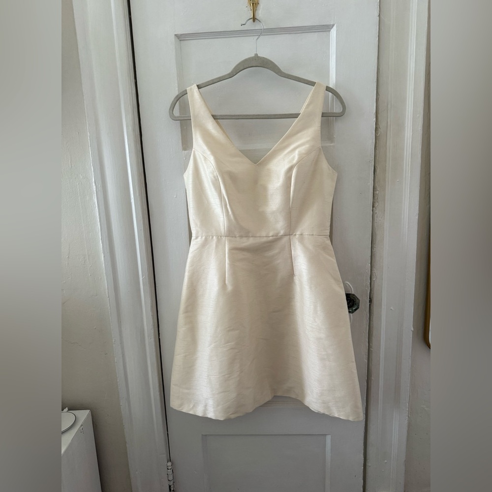 Bhldn Anthropologie | Bridal Mini Dress | Bow Train | 100% Satin